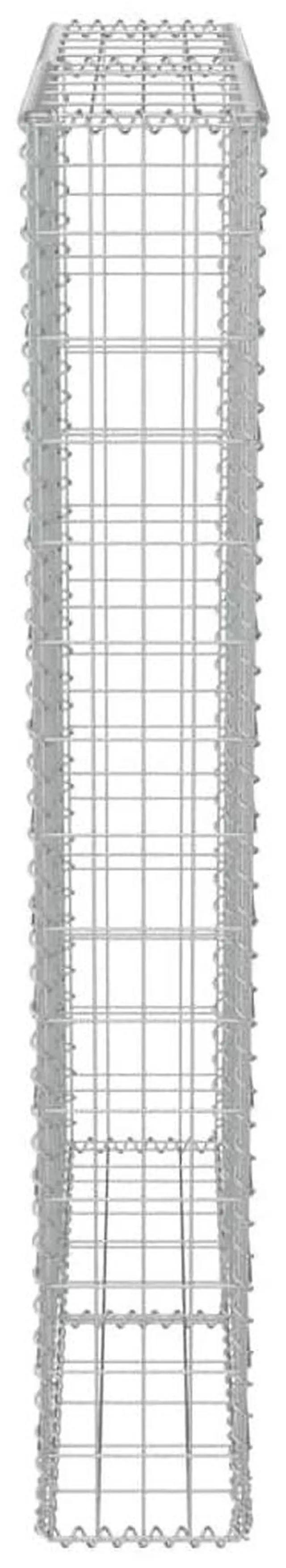 Alt view image 6 of 10 - vidaXL Gabion Basket with Lids, Galvanized Steel Gabion Wall, Rectangular Gabion Cage for Garden, High Load Capacity, 39,4"x7,9"x59,1"