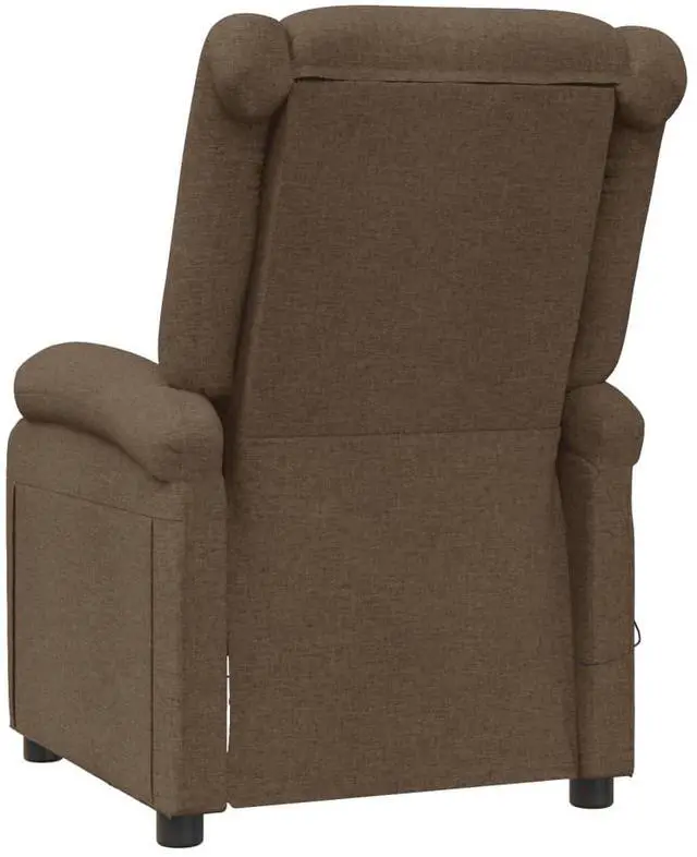 Alt view image 2 of 7 - vidaXL Massage Chair Adjustable Wingback Push Armchair Furniture Brown Fabric