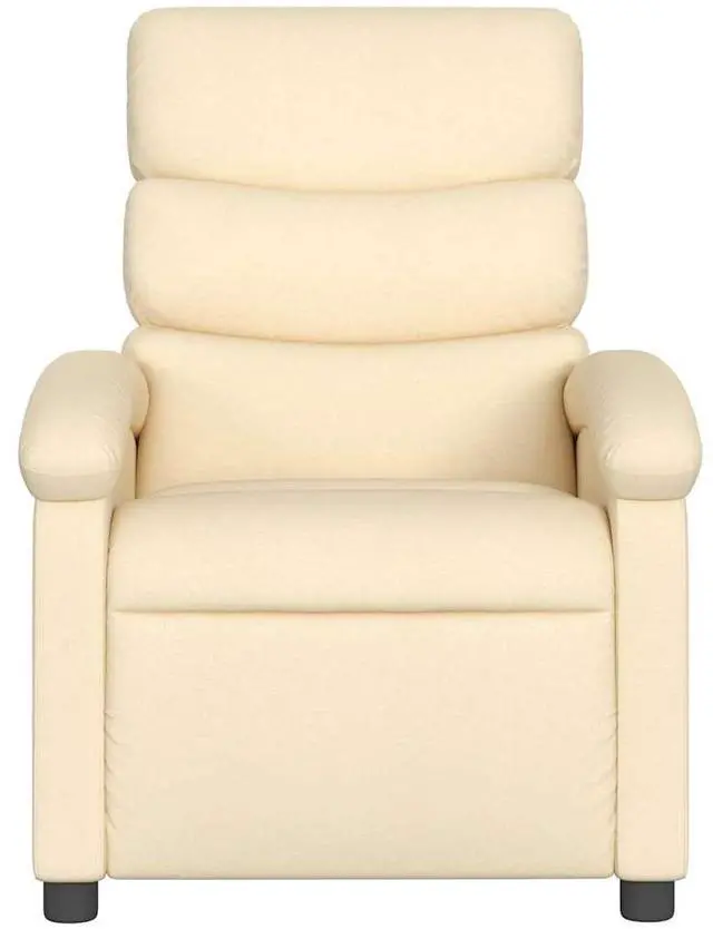 Alt view image 6 of 7 - vidaXL Massage Recliner Chair for Adults, Single Theater Seating with Vibration Massage & Manually Adjustable Backrest/Footrest, Modern Reclining Sofa for Living Room, Cream Fabric