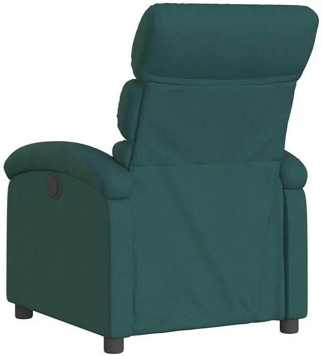 Alt view image 2 of 7 - vidaXL Manual Recliner Chair for Adults, Single Home Theater Seating with Lumbar Support & Adjustable Backrest/Footrest, Modern Reclining Sofa for Living Room, Dark Green Fabric