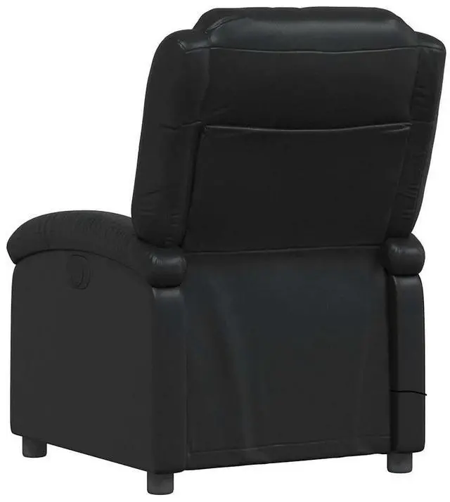 Alt view image 3 of 7 - vidaXL Massage Recliner Chair for Adults, Single Theater Seating with Vibration Massage & Manually Adjustable Backrest/Footrest, Modern Reclining Sofa for Living Room, Black Leather