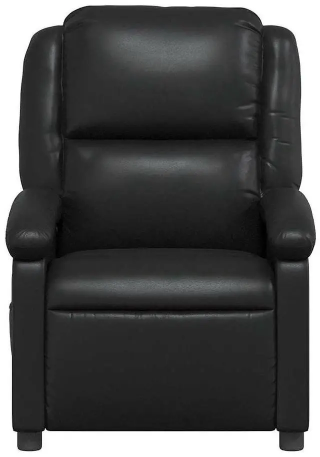 Alt view image 5 of 7 - vidaXL Massage Recliner Chair for Adults, Single Theater Seating with Vibration Massage & Manually Adjustable Backrest/Footrest, Modern Reclining Sofa for Living Room, Black Leather