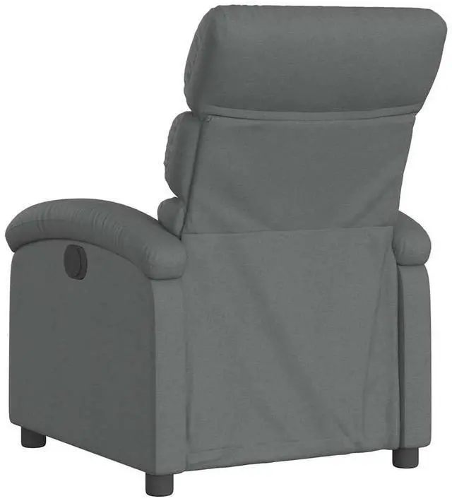 Alt view image 4 of 7 - vidaXL Manual Recliner Chair for Adults, Single Home Theater Seating with Lumbar Support & Adjustable Backrest/Footrest, Modern Reclining Sofa for Living Room, Dark Gray Fabric