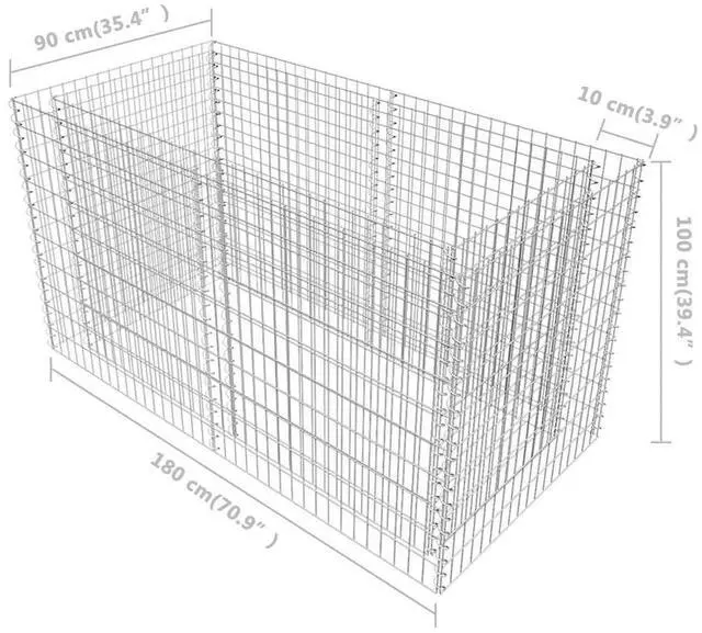 Alt view image 6 of 7 - vidaXL Gabion Planter Raised Garden Bed Raised Flower Bed Outdoor Planter Steel