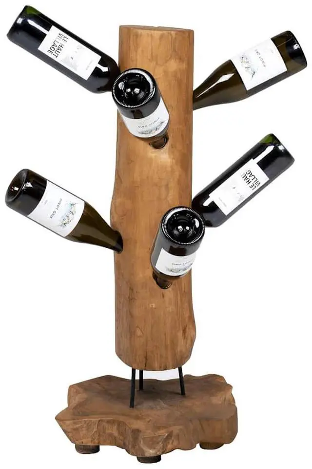 Alt view image 7 of 16 - vidaXL Wine Rack Bottle Holder for 8 Bottles Floor Wine Cabinet Solid Teak Wood