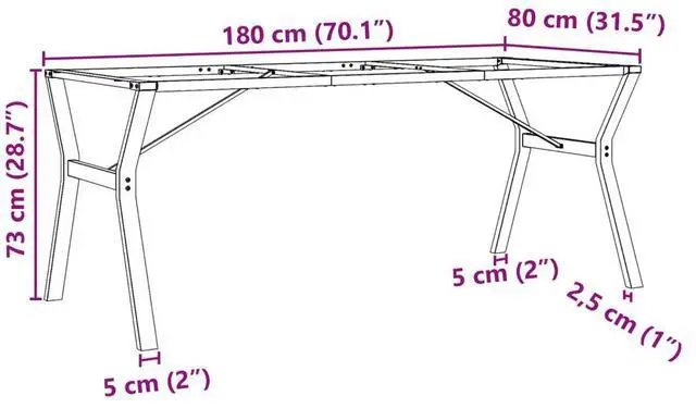 Alt view image 3 of 7 - vidaXL Dining Table Leg Black Powder-Coated Steel Standard