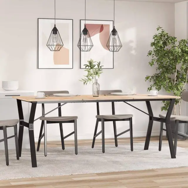 Main image of vidaXL Dining Table Leg Black Powder-Coated Steel Standard