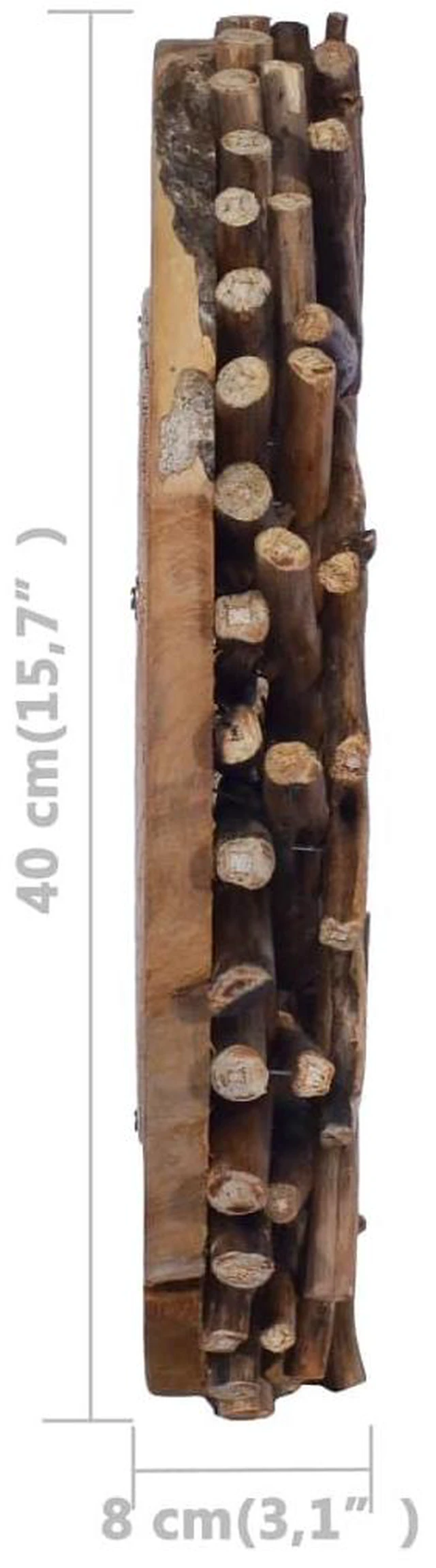 Alt view image 3 of 13 - vidaXL Mirror Natural Wood Solid teak wood and glass Medium