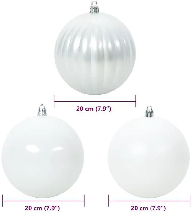 Alt view image 6 of 6 - vidaXL Christmas Bauble Set 4 pcs White