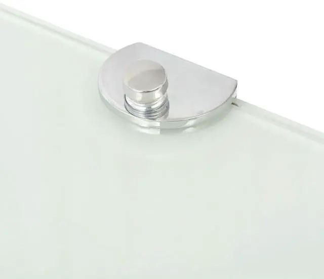 Alt view image 6 of 6 - vidaXL Corner Shelf with Chrome Supports Glass White 9.8" Wall Hanging Rack