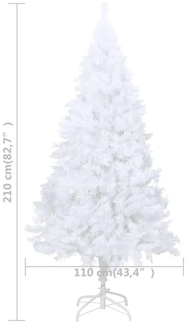 Alt view image 4 of 7 - vidaXL Artificial Pre-lit Christmas Tree with Thick Branches Xmas Tree White