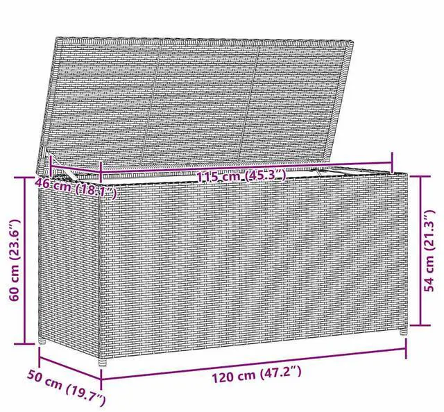 Alt view image 4 of 7 - vidaXL Patio Storage Chest Deck Box with Lid Patio Cabinet Storage Chest Gray