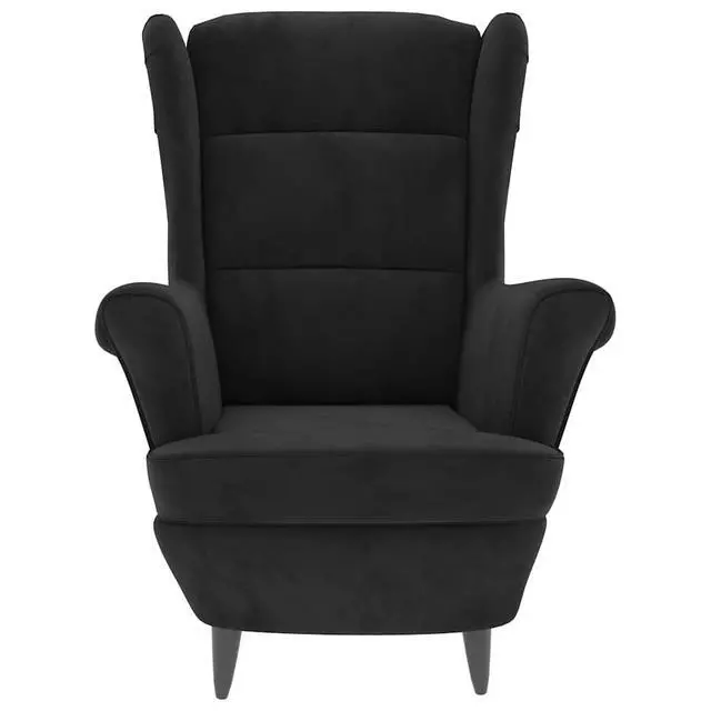 Alt view image 3 of 7 - vidaXL Armchair Black Velvet (100% polyester), plywood Standard Armchair