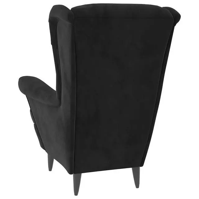 Alt view image 5 of 7 - vidaXL Armchair Black Velvet (100% polyester), plywood Standard Armchair