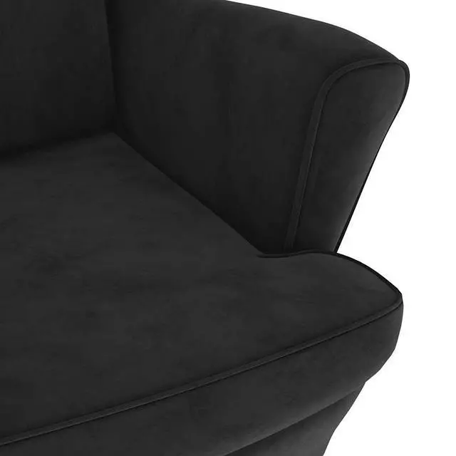 Alt view image 6 of 7 - vidaXL Armchair Black Velvet (100% polyester), plywood Standard Armchair