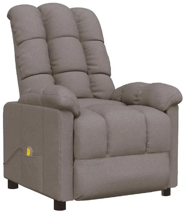Alt view image 2 of 6 - vidaXL Massage Chair Electric Massaging Recliner Chair for Elderly Taupe Fabric