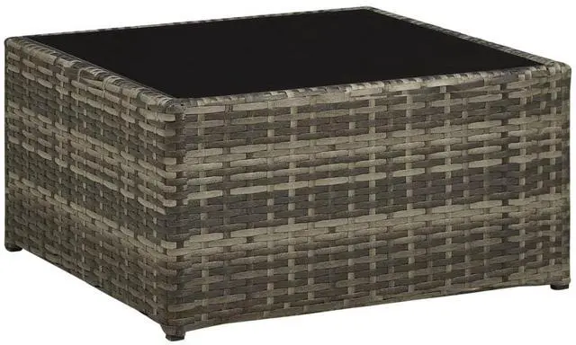 Alt view image 6 of 7 - vidaXL Patio Furniture Set 4 Piece Outdoor Sofa with Coffee Table Rattan Gray