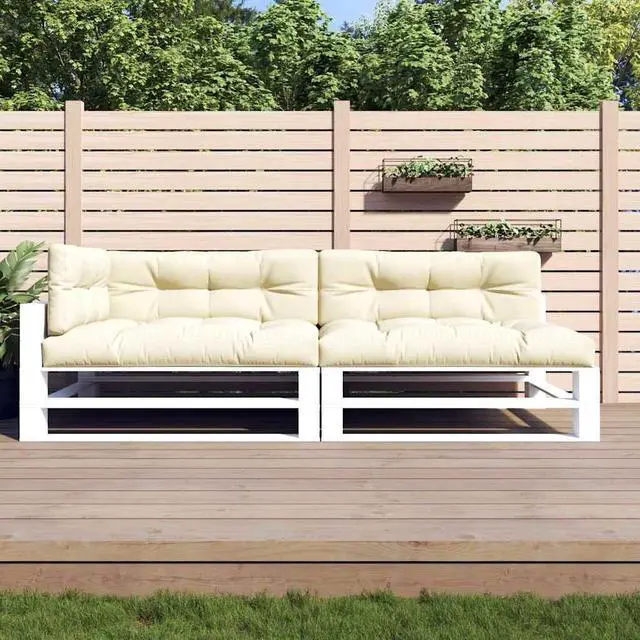 Main image of vidaXL Chair Cushion 5 Pcs Outdoor Pallet Seat Cushion Sofa Pad Cream Fabric