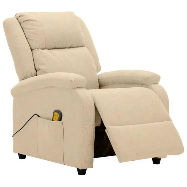 Alt view image 3 of 6 - vidaXL Massage Recliner Chair Electric Reclining Chair for Elderly Cream Fabric