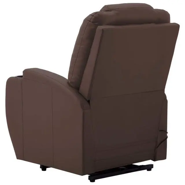 Alt view image 5 of 7 - vidaXL Massage Stand-up Chair Brown Faux Leather Power Lift Recliner Furniture