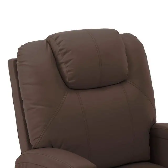 Alt view image 6 of 7 - vidaXL Massage Stand-up Chair Brown Faux Leather Power Lift Recliner Furniture