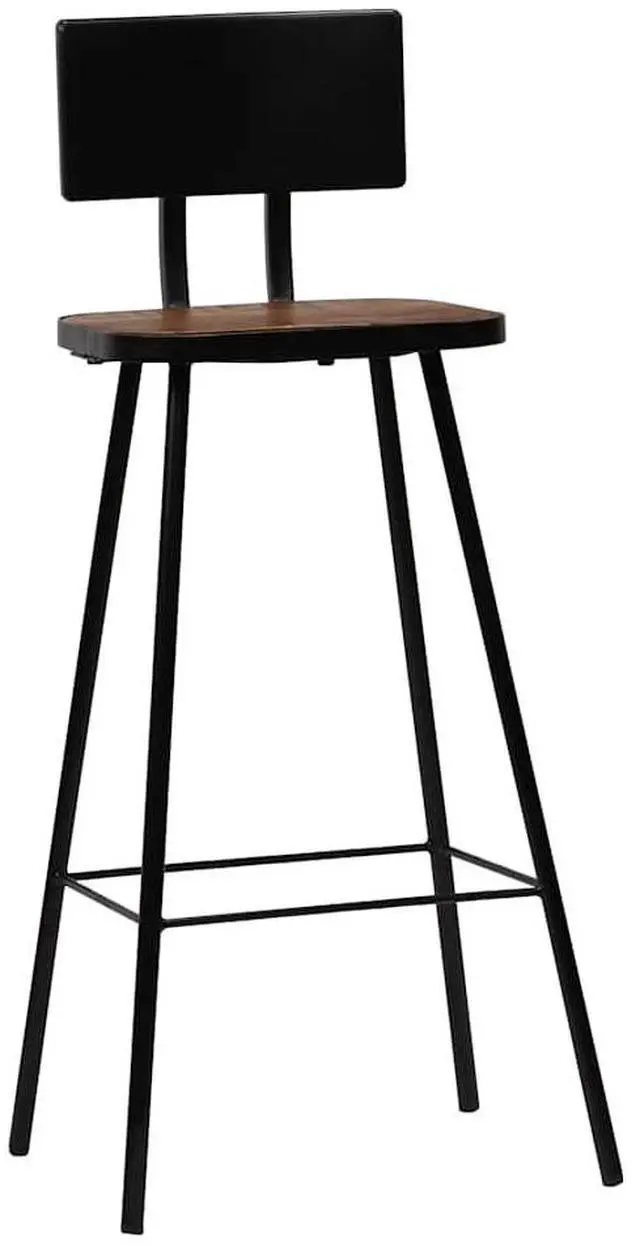 Alt view image 2 of 7 - vidaXL Bar Stools Bar Seats Counter Height Stools 2 Pcs Solid Reclaimed Wood