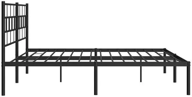 Alt view image 7 of 7 - vidaXL 12-Inch Black Metal King Bed Frame with Headboard, Heavy-Duty Slats Support with Under-Bed Storage for Modern Bedroom, No Box Spring Needed & Easy Assembly, No Mattress