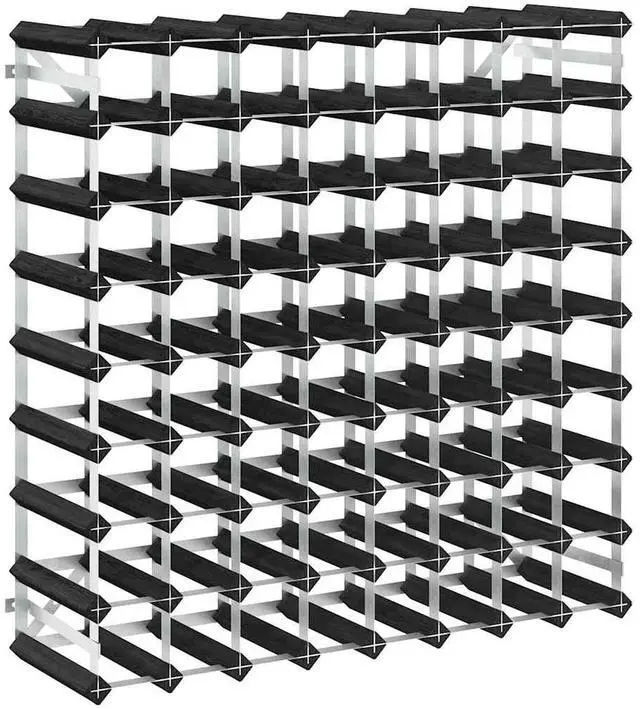 Alt view image 11 of 16 - vidaXL Wine Rack for 72 Bottles Black Solid Pine Wood