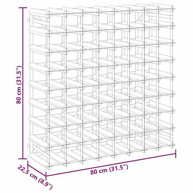Alt view image 13 of 16 - vidaXL Wine Rack for 72 Bottles Black Solid Pine Wood