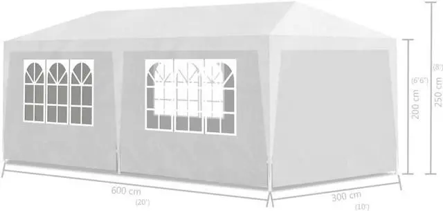 Alt view image 13 of 13 - vidaXL Party Tent Outdoor Canopy Tent Patio Gazebo Marquee Sunshade White