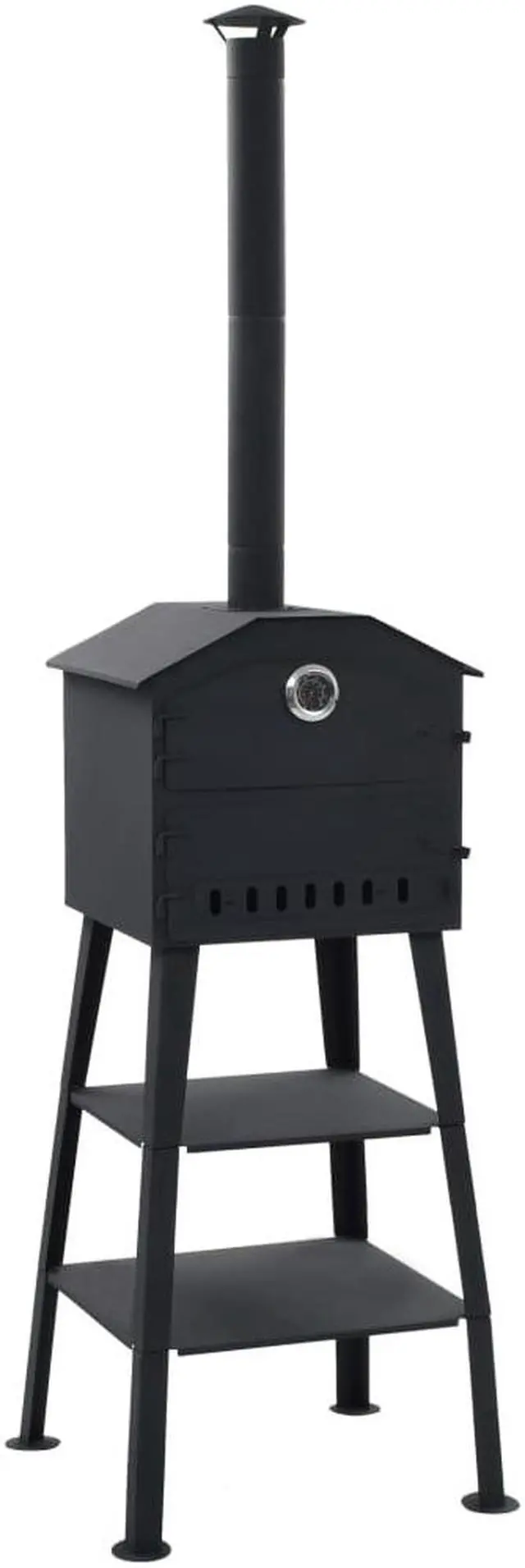 Main image of vidaXL Patio Outdoor Pizza Oven Charcoal Fired Garden Chimney BBQ Smoker Bread