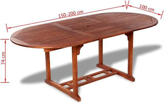 Alt view image 5 of 12 - vidaXL Outdoor Dining Table Extendable Garden Patio Table Solid Acacia Wood