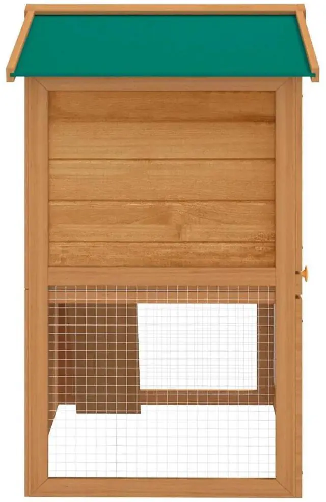 Alt view image 9 of 10 - Outdoor Rabbit Hutch Small Animal House Pet Cage 3 Doors Wood