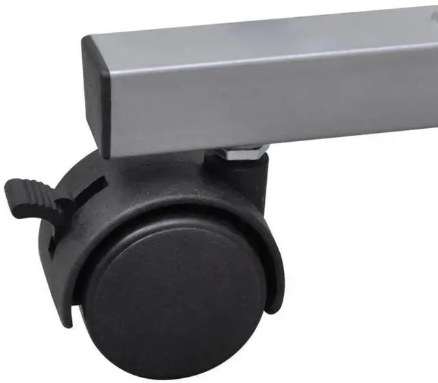 Alt view image 4 of 14 - vidaXL Desk Brown Solid Acacia wood, Powder-coated steel Medium Desk