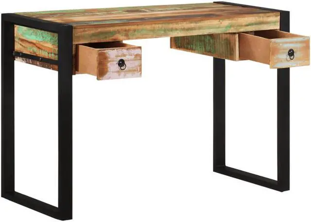 Alt view image 4 of 11 - vidaXL Computer Desk Home Office Table Writing Desk with Frame Black and Oak