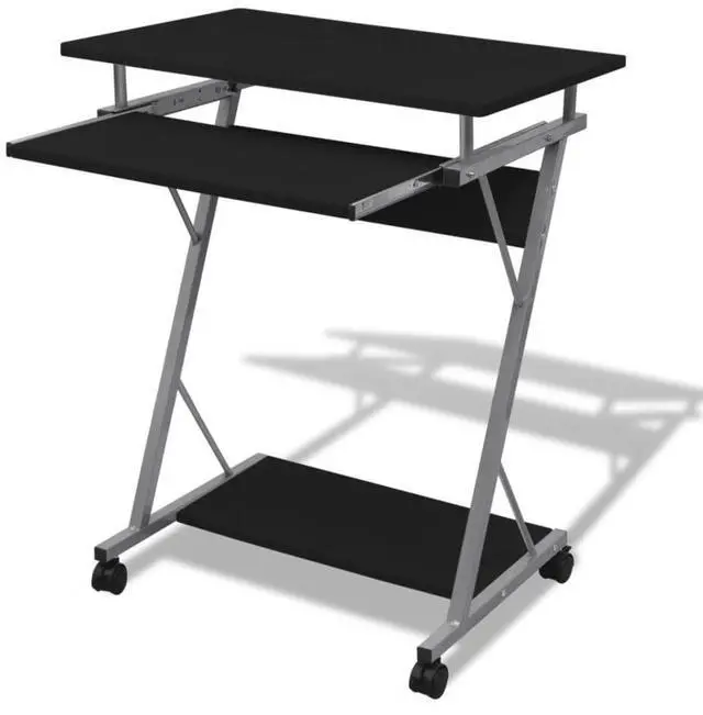 Main image of vidaXL Desk Brown Solid Acacia wood, Powder-coated steel Medium Desk