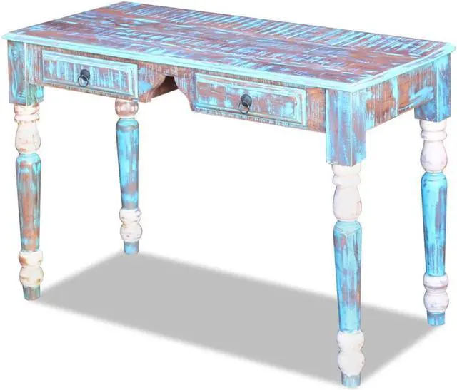 Alt view image 4 of 15 - vidaXL Writing Desk Brown Solid Acacia Wood Medium Writing Desk