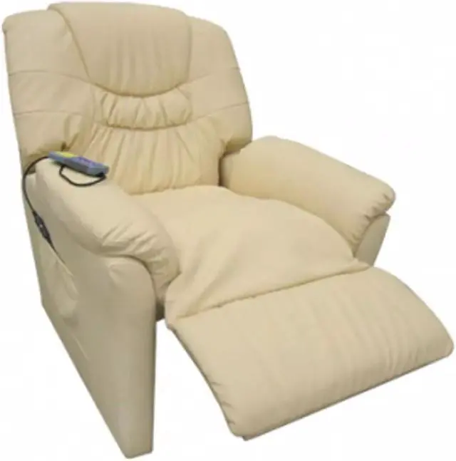 Alt view image 5 of 7 - vidaXL Electric Massage Chair Cream Artificial Leather
