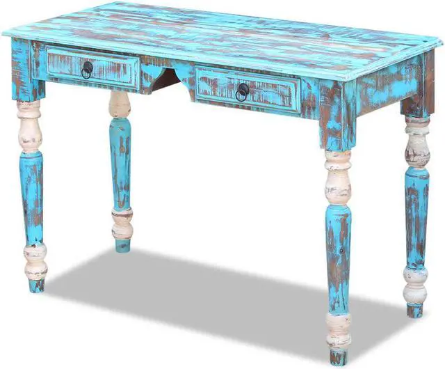 Alt view image 2 of 15 - vidaXL Writing Desk Brown Solid Acacia Wood Medium Writing Desk