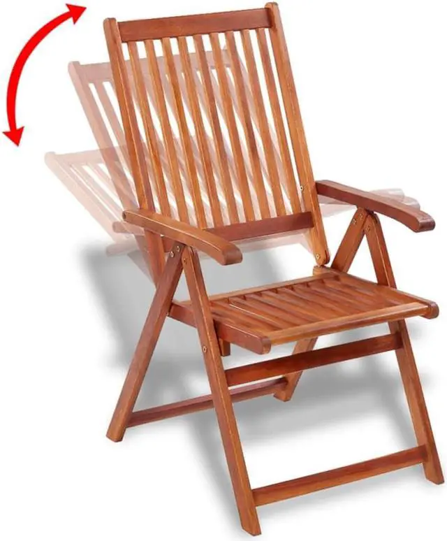 Alt view image 6 of 14 - vidaXL Folding Garden Chairs 2 pcs Solid Acacia Wood Brown