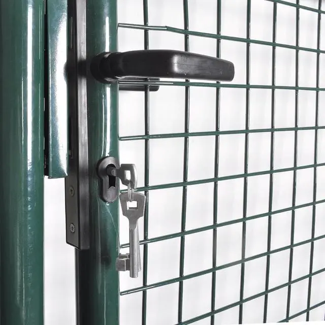 Alt view image 4 of 14 - vidaXL Fence Gate Metal Fence Post Outdoor Garden Gate Powder-Coated Steel