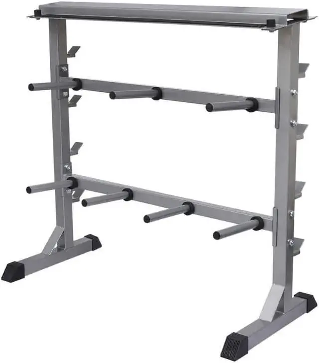 Alt view image 6 of 10 - vidaXL Dumbbell Rack Weight Rack for Beginners and Professional Barbell Shelf