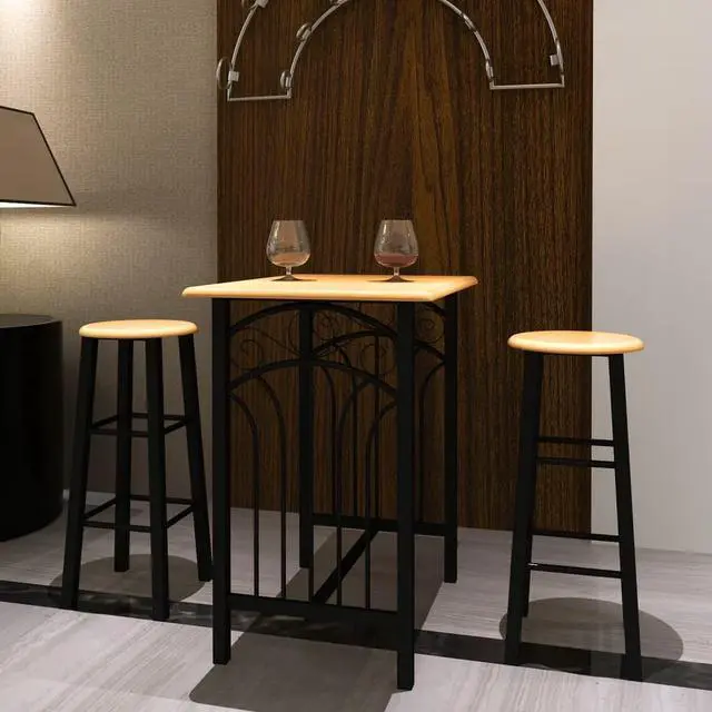 Main image of vidaXL Dining Table Set 2 Chairs Breakfast Bar Dinner Table Stools Furniture