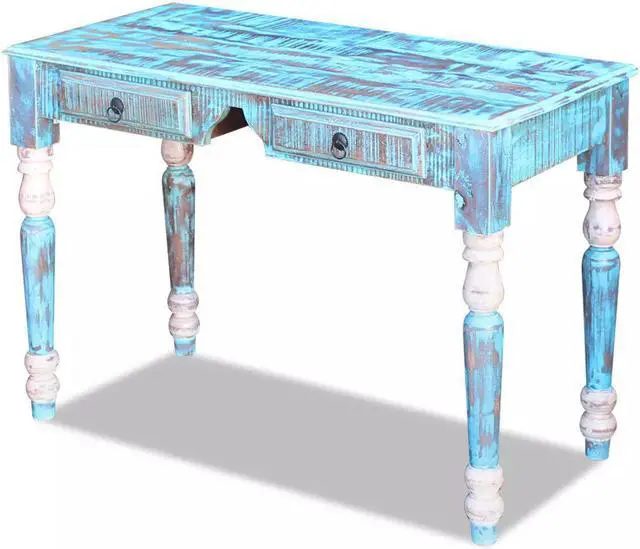 Alt view image 3 of 15 - vidaXL Writing Desk Brown Solid Acacia Wood Medium Writing Desk