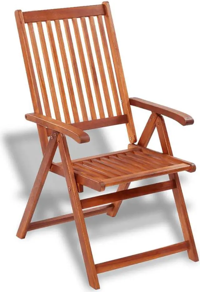Alt view image 5 of 14 - vidaXL Folding Garden Chairs 2 pcs Solid Acacia Wood Brown