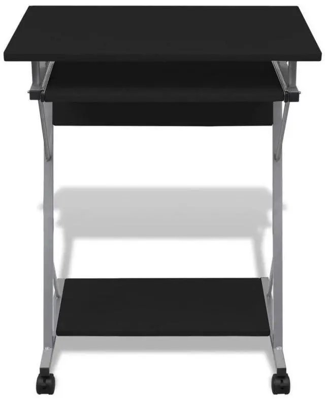 Alt view image 2 of 14 - vidaXL Desk Brown Solid Acacia wood, Powder-coated steel Medium Desk