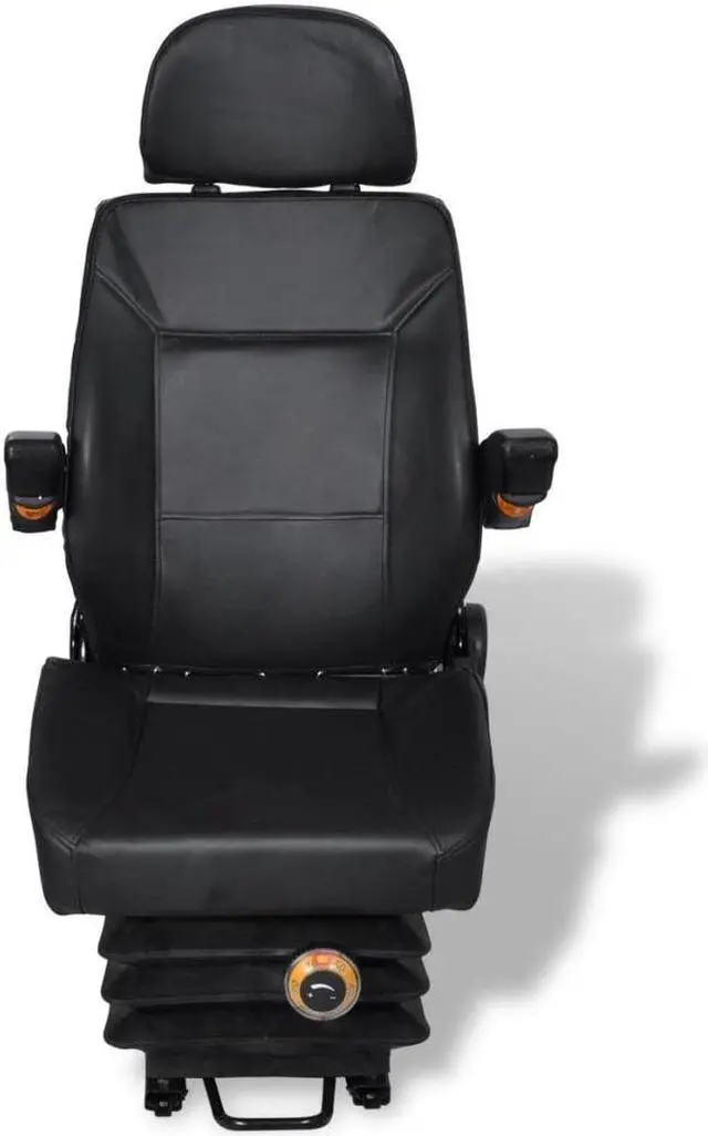 Alt view image 3 of 20 - vidaXL Tractor Seat w/ Suspension Black Forklift Replacement Relaxer Chair