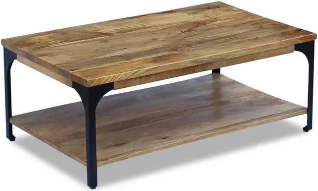 Alt view image 4 of 13 - vidaXL Coffee Table End Table with Storage Shelf Side Table Solid Wood Mango