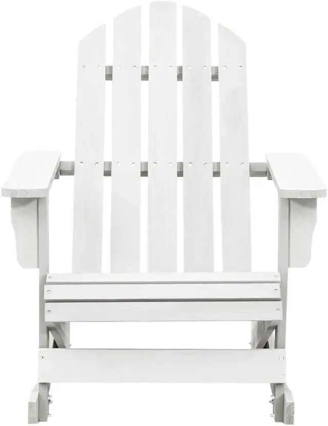 Alt view image 5 of 14 - vidaXL Garden Rocking Chair Wood White
