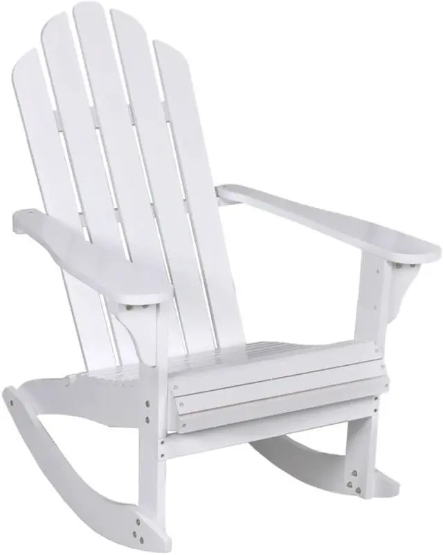 Alt view image 4 of 14 - vidaXL Garden Rocking Chair Wood White